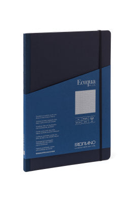 Notes Fabriano Ecoqua plus šiven s platnenim rubom A5 90g 80L na točkice blue