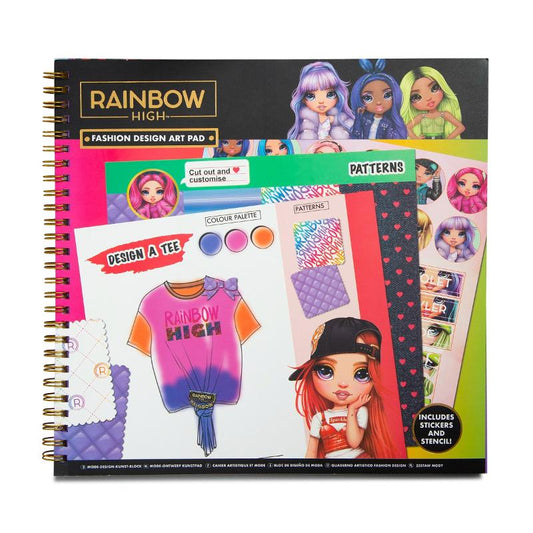 Bilježnica sa naljepnicama i šablonama rainbow high
