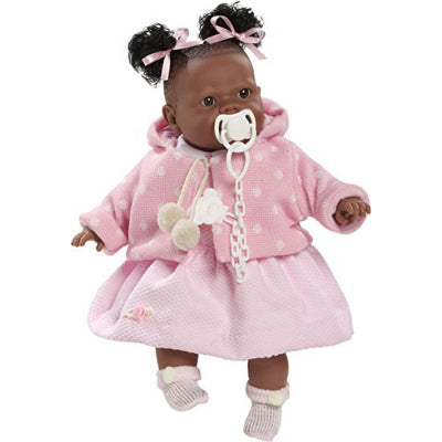 Lutka berbesa alicia negrita ružičasta haljina 38cm